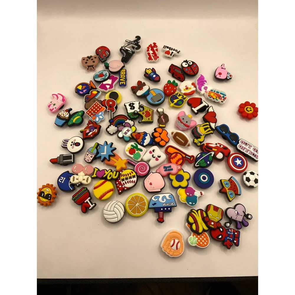 Bulk Lot Assorted PVC Shoe Charms Clogs Crocs Sports Food Animals Superheroes‎